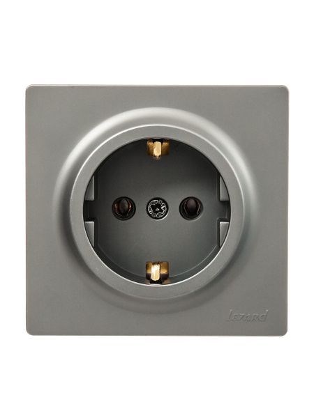 Lezard LETO Розетка с/з ПБТ платина 752-3500-122B