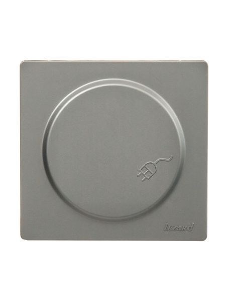 Lezard LETO Розетка с/з с крышкой ПБТ платина 752-3500-123B