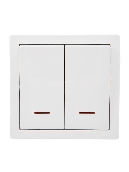 Lezard LETO Выключатель двойной с подсветкой 752-0200-112