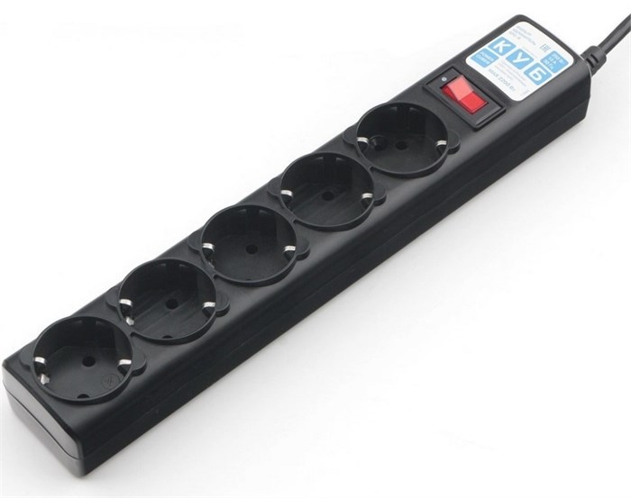 Power Cube Сетевой фильтр, PC 10м 5р, черн. 10А, 2.2 кВт SPG5-10M