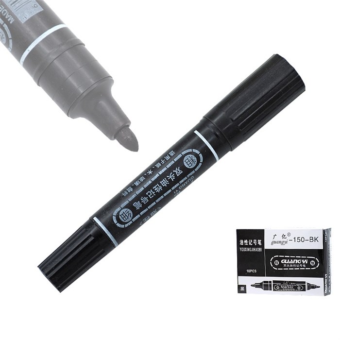 Маркер двухсторонний GY-150-ВК широкий Черный SP-03383