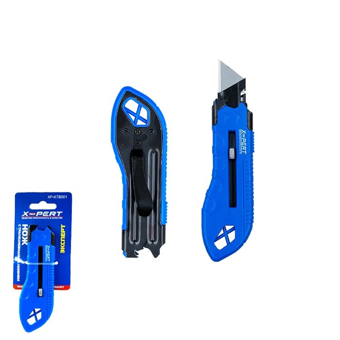 X-PERT Нож строительный XP-KTB001 с трапециевидным лезвием 3шт в запасе XP-KTB001