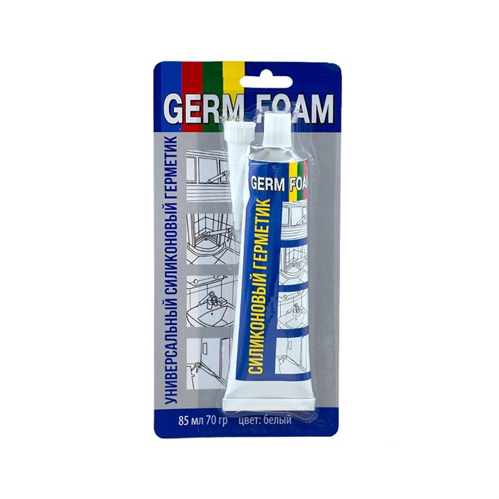 GERM FOAM Герметик силикон в тюбике УНИВЕРСАЛЬНЫЙ прозрачный  85мл-70гр 618-12