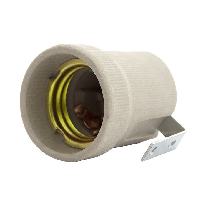 Электрический патрон керамический Е27 с Уголком держателем для ламп YKE27-2 SP-00054