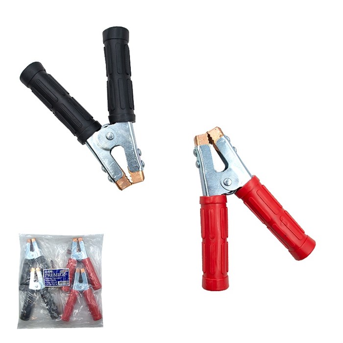 Зажим Крокодил 500А  L:160 мм красный/черный 308-180