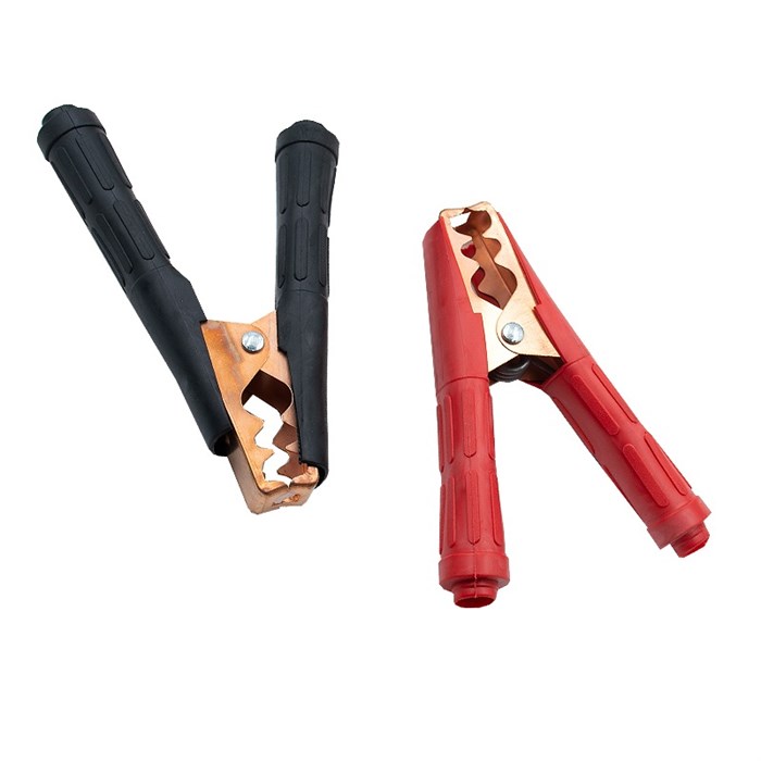 Зажим Крокодил 600А  L:160 мм красный/черный SP-385