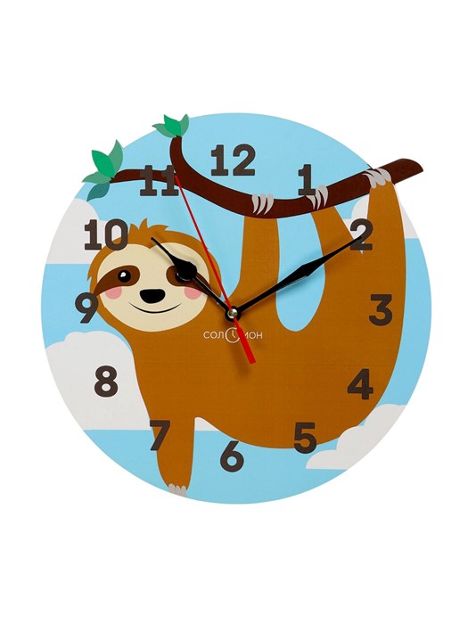 Часы настенные детские "Ленивец", бесшумные, АА 10283149