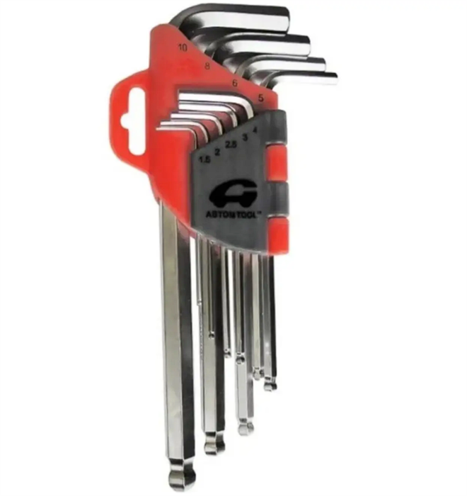 ABTOMTOOL Набор шестигранных ключей с шаром средние 9 шт. 1,5-10 мм 56209L
