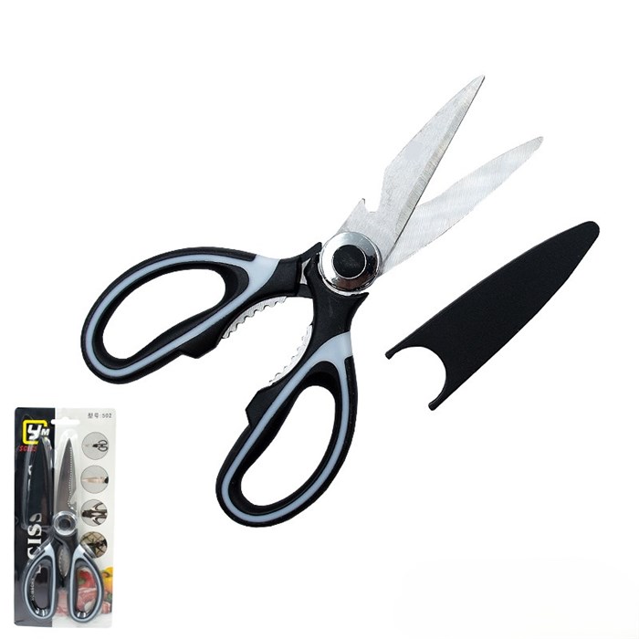 Ножницы хозяйственные NO:502 SCISSORS 200мм нерж сталь / пласт чехол SP-280