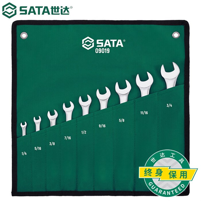 SATA Набор комбинированных ключей дюймовых 1/4"-3/4", 9 предметов 09019