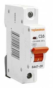 Texenergo Автоматический выключатель ВА47-29 1п 16А 6кА хар-ка С TAM14C16-1