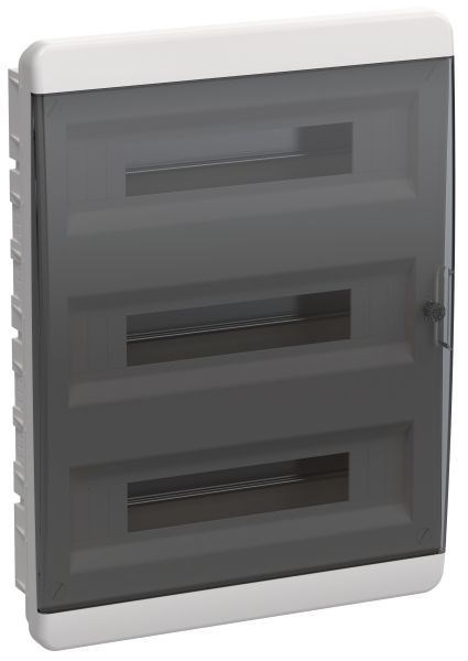 IEK TEKFOR Бокс встраиваемый 54 мод. IP41 черная прозрачная дверь TF5-KP12-V-54-41-K01-K03