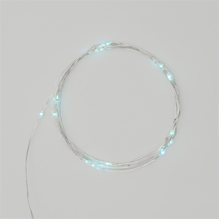 NEON-NIGHT Гирлянда светодиодная Роса 2м, 20LED, БИРЮЗОВЫЙ, IP20, тонкий батарейный блок, 2хCR2032 в комплекте 303-004