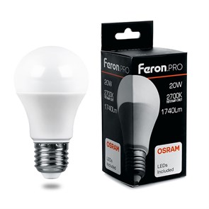 Feron.PRO Лампа светодиодная LB-1020 Шар E27 20W 2700K OSRAM LED 38041