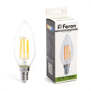 FERON Лампа светодиодная, (15W) 230V E14 4000K прозрачная, LB-717 38258