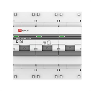 EKF PROxima Выключатель автоматический модульный 3п C 100А 10кА ВА 47-100 mcb47100-3-100C-pro