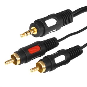 REXANT Шнур Стерео 3,5мм - 2 RCA, 1,5м, Gold 17-4232