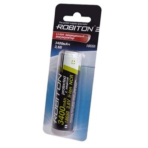 Robiton Аккумулятор 18650 3400mAh 3.6V с защитой BL1 13485