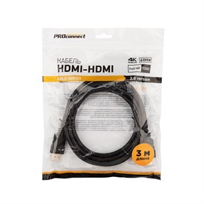 PROconnect Кабель HDMI - HDMI 2.0, 3м, Gold 17-6105-6