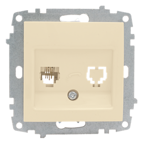 EKF Милан Розетка 1-я телефонная Бежевая emt01-034020