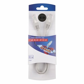 Rexant Патч-корд U/UTP RJ45-RJ45, CAT 5e, PVC, серый, 0,5м 06-3201