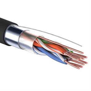 Proconnect Кабель витая пара FTP 4PR, 24AWG, CCA (Алюминий, плакированный медью), CAT5e, PVC, наружный, черный 01-0154