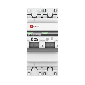 EKF PROxima выключатель автоматический модульный 2п C 25А 4.5кА ВА 47-63 mcb4763-2-25C-pro