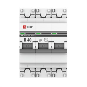 EKF PROxima Автоматический выключатель 3P 40А (D) 4,5kA ВА 47-63 mcb4763-3-40D-pro