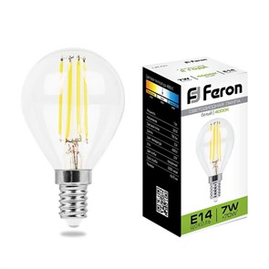 Feron Лампа светодиодная, (7W) 230V E14 4000K, LB-52 25875