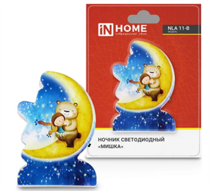 IN Home Ночник светодиодный NLA 11-B МИШКА с выкл 230В 036625