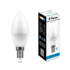 Feron Лампа светодиодная, (11W) 230V E14 6400K С35, LB-770 25943