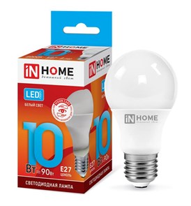 IN HOME лампа 10W 4000K E27 230V LED-A60-VC 900lm 4690612020211