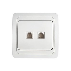 IN Home Компьютерная розетка двойная RJ-45 Classico белая 2136 018300