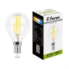 FERON Лампа светодиодная, (15W) 230V E14 4000K прозрачная, LB-515 38250