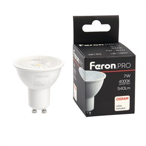 Feron.PRO Лампа светодиодная с линзой 110 градусов LB-1607 G10 7W 4000K OSRAM LED 38183