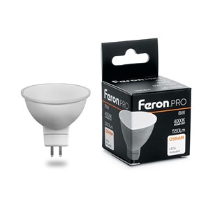 Feron.PRO Лампа светодиодная LB-1608 G5.3 MR16 8W 4000K OSRAM LED 38090