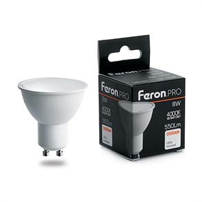 Feron.PRO Лампа светодиодная LB-1608 GU10 8W 4000K OSRAM LED 38093