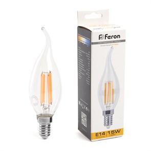 Feron Лампа светодиодная, (15W) 230V E14 2700K прозрачная, LB-718 38261