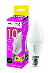 NEOX Лампа светодиодная LED-СВЕЧА 10Вт 230В Е14 3000К 800Лм 2014524