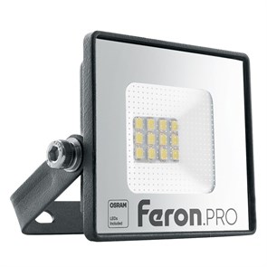 FERON прожектор 10W 6400K черный IP65 AC220-240V/50Hz LL-1000 41537