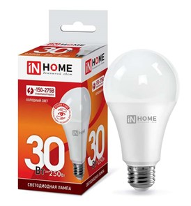 IN HOME Лампа 30Вт 6500К Е27 230В LED-A70-VC 2850lm 4690612024165