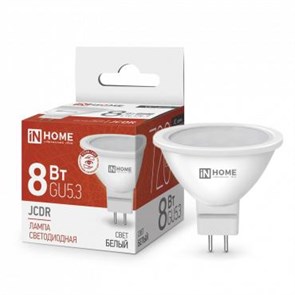 IN HOME Лампа светодиодная LED-JCDR-VC 8Вт 230В GU5.3 4000К 720Лм 4690612020334