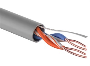 Proconnect Кабель витая пара UTP 2PR, 24AWG, медь, CAT5e, PVC, внутренний, серый 01-0027