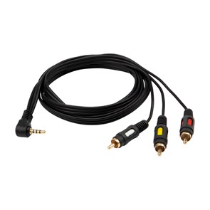 REXANT Шнур Стерео 3,5мм 4C - 3 RCA, 1,5м, двухцветный штекер Gold 17-4412