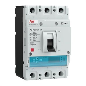 EKF AVERES Выключатель автоматический 3п 100А 50кА AV POWER-1/3 ETU6.0 mccb-13-100-6.0-av