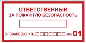 EKF PROxima Наклейка "Ответственный за пожарную безопасность" (100х200мм.) an-4-05