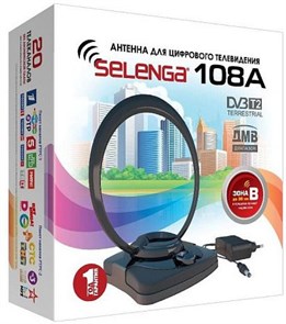 Selenga ТВ-Антенна комнатная 108A активная с питанием с усилителем DVB-T/T2 4641