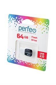 PERFEO Носитель информации PF-M02W064 USB 64GB M02 черный BL1 18486