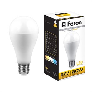 FERON Лампа светодиодная, (20W) 230V E27 2700K A65, LB-98 25787