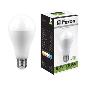 FERON Лампа светодиодная, (20W) 230V E27 4000K A65, LB-98 25788